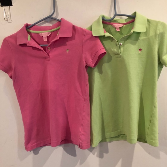 LILLY PULITZER BUNDLE Pink/Green GOLF SHIRTS XS - Picture 2 of 16